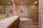 BR 1 En suite Bath with Glass Shower, Separate Tub, Dual Vanities